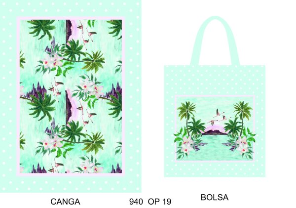 10 Kits Praia (Canga+Bolsa ) Estampada